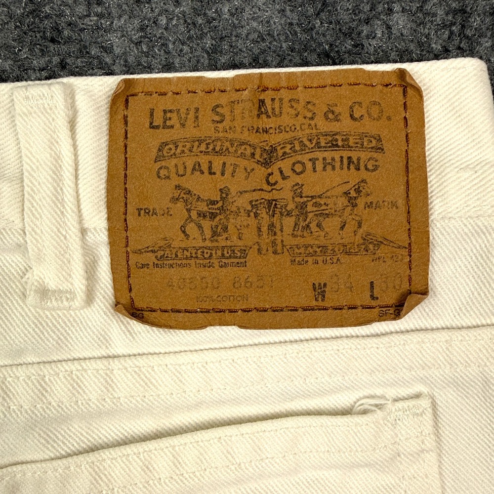 Vintage Levi's 550 Relaxed Fit Jeans 40550-8651 Men's W34 L30 White USA 1987 - Picture 11 of 16